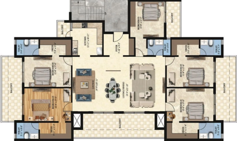 4 BHK Penthouse in Oro Constella in Amar Shaheed Path, Lucknow - Image 333830