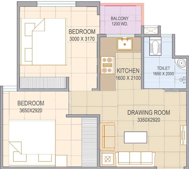 2 BHK Flat in Pintail Park City in Gomti Nagar, Lucknow - Image 333850