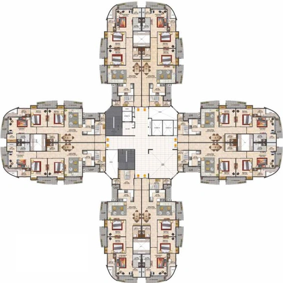 Floor Plan of Rishita Mulberry Heights in Sushant Golf City, Lucknow - Image 7333