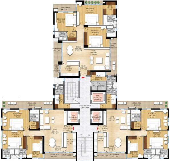 Floor Plan of Whispering Woods - One World in Gomti Nagar Extension, Lucknow - Image 70273
