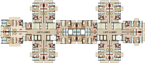 Floor Plan of Omaxe Hazratganj Residency in Gomti Nagar Extension, Lucknow - Image 4954