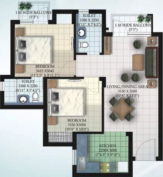 2 BHK Flat in Ansal Santushti Enclave in Sushant Golf City, Lucknow - Image 495845