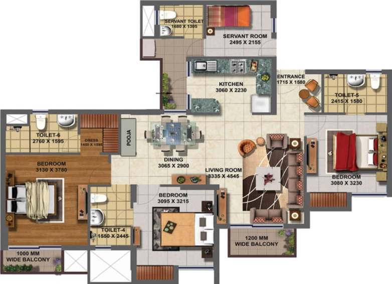 3 BHK Flat in Paarth Goldfinch Towers in Sarojini Nagar, Lucknow - Image 364755