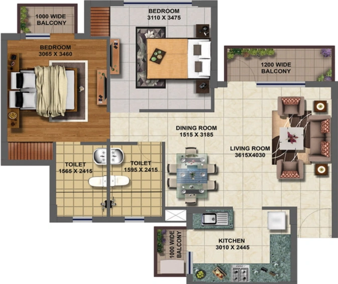 2 BHK Flat in Paarth Goldfinch Towers in Sarojini Nagar, Lucknow - Image 364753
