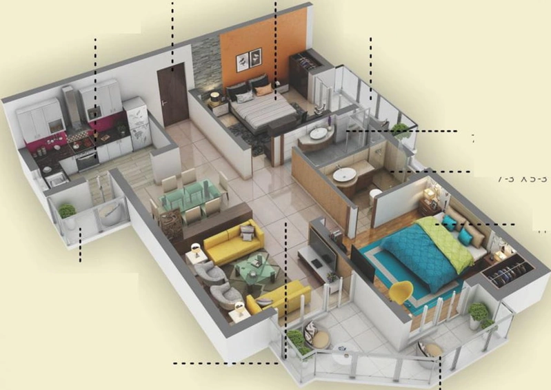 2 BHK Flat in Tulsiani Urban Woods in Sushant Golf City, Lucknow - Image 660525