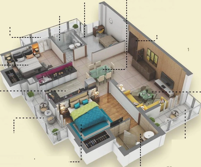 2 BHK Flat in Tulsiani Urban Woods in Sushant Golf City, Lucknow - Image 660526