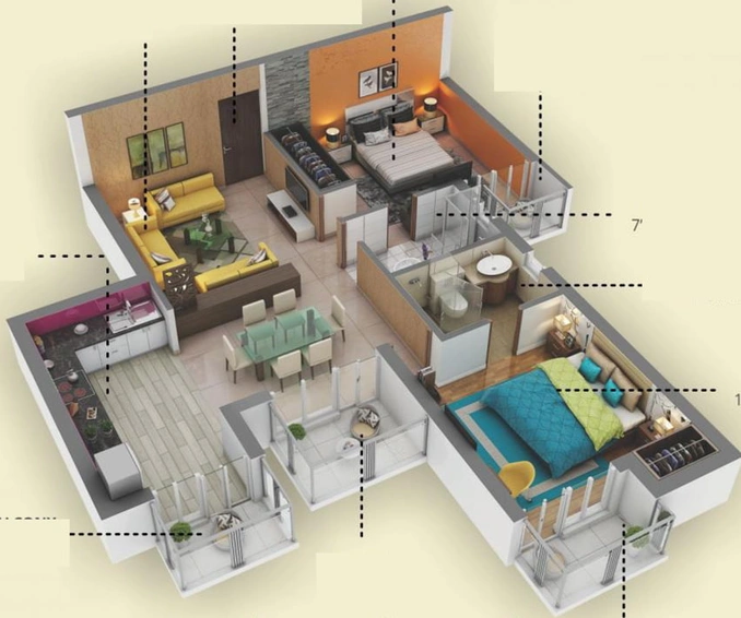2 BHK Flat in Tulsiani Urban Woods in Sushant Golf City, Lucknow - Image 660524