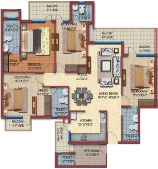 4 BHK Flat in Ambika Florence Park in New Chandigarh, Chandigarh - Image 337790