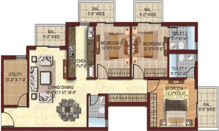 3 BHK Flat in Ambika Florence Park in New Chandigarh, Chandigarh - Image 337788