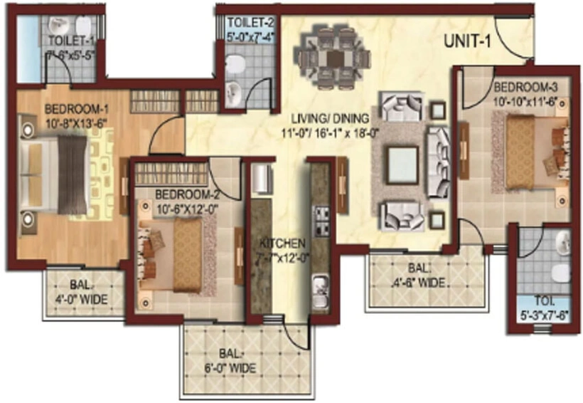 3 BHK Flat in Ambika Florence Park in New Chandigarh, Chandigarh - Image 337786