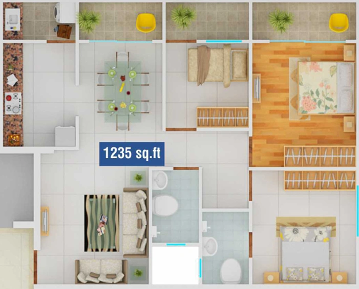 3 BHK Flat in Himalaya Residency in Hoshangabad Road, Bhopal - Image 489310