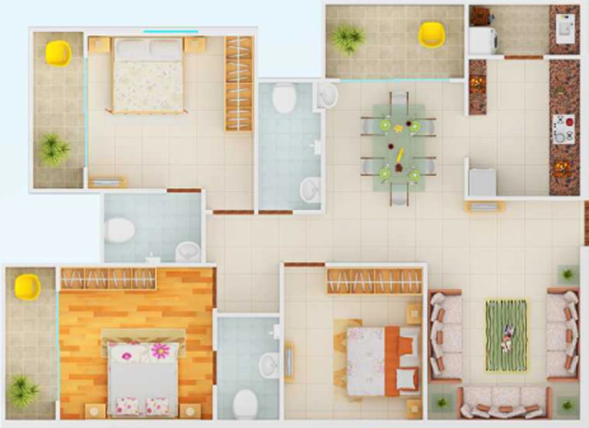 3 BHK Flat in Himalaya Residency in Hoshangabad Road, Bhopal - Image 489312