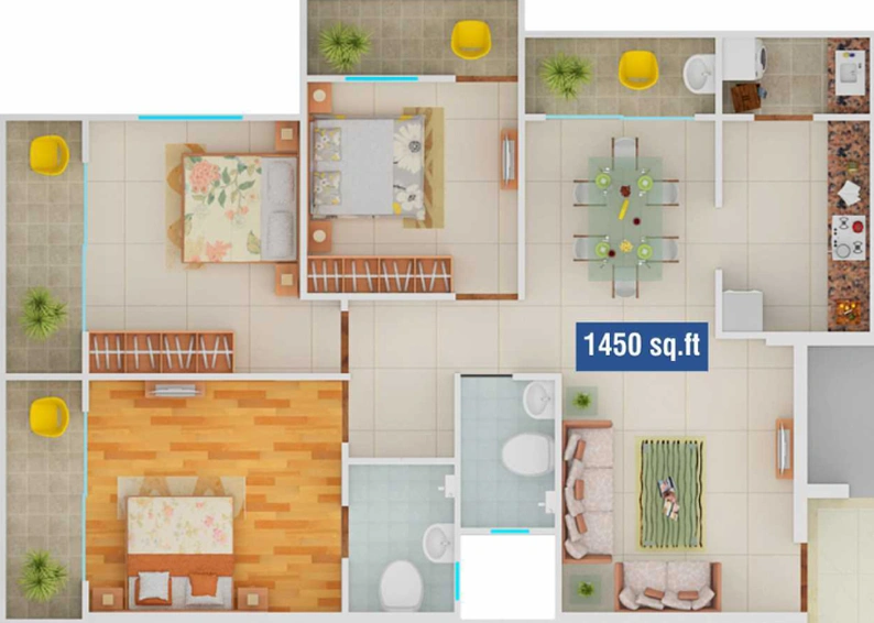 3 BHK Flat in Himalaya Residency in Hoshangabad Road, Bhopal - Image 489311