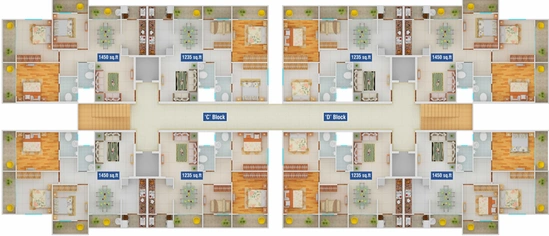 Floor Plan of Himalaya Residency in Hoshangabad Road, Bhopal - Image 45515