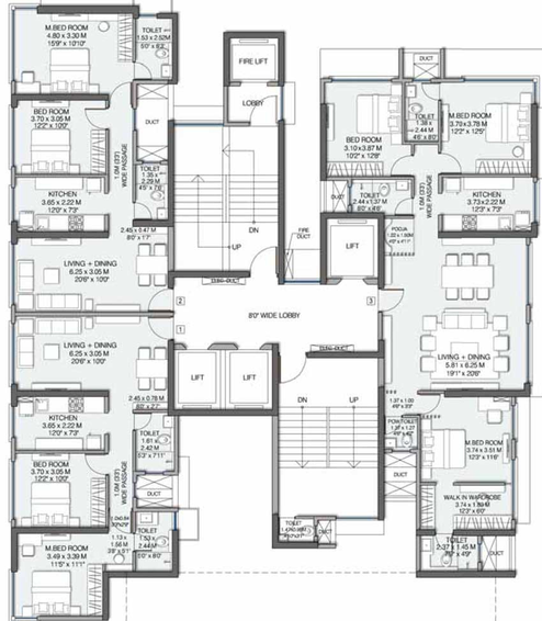 Floor Plan of Wadhwa Pristine in Matunga West, Mumbai - Image 13653