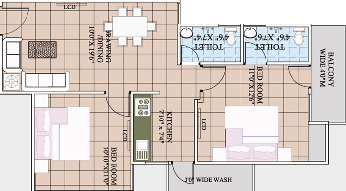 2 BHK Flat in Amaltas Ambreen Homes in Katara Hills, Bhopal - Image 397353