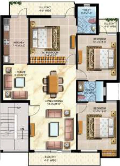 3 BHK Flat in Omaxe Silver Birch in New Chandigarh, Chandigarh - Image 491772