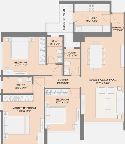 3 BHK Flat in Sunteck 4th Avenue in Goregaon West, Mumbai - Image 426608