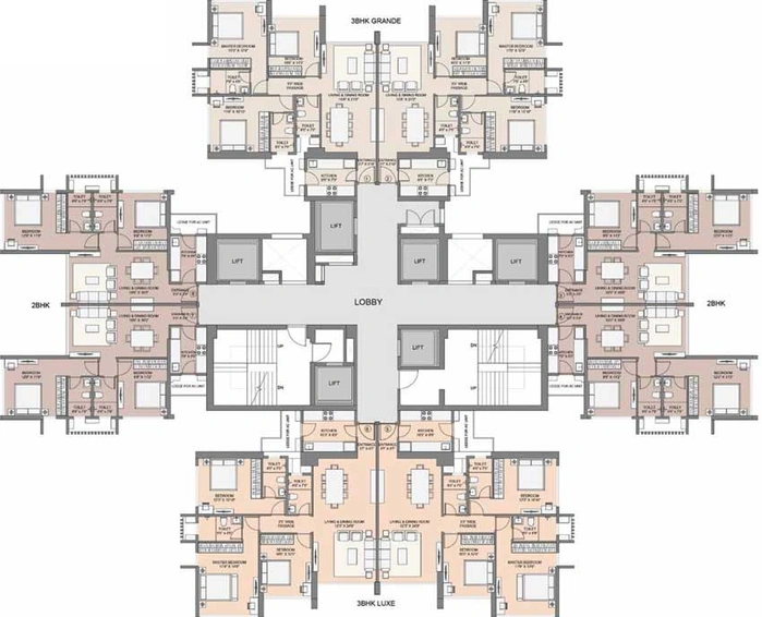 Floor Plan of Sunteck 4th Avenue in Goregaon West, Mumbai - Image 13587
