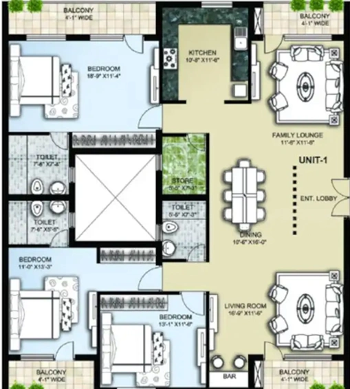 3 BHK Flat in Omaxe The Lake in New Chandigarh, Chandigarh - Image 512387