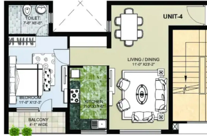 1 BHK Flat in Omaxe The Lake in New Chandigarh, Chandigarh - Image 512382
