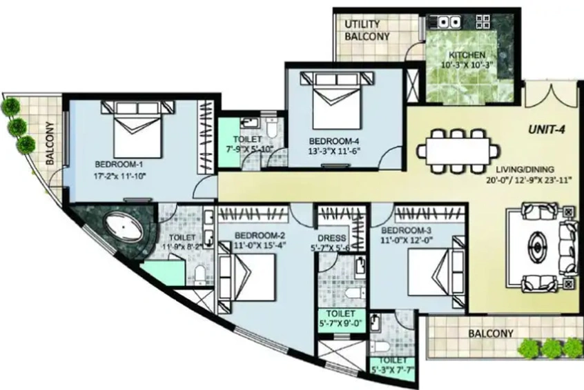 3 BHK Flat in Omaxe The Lake in New Chandigarh, Chandigarh - Image 512386