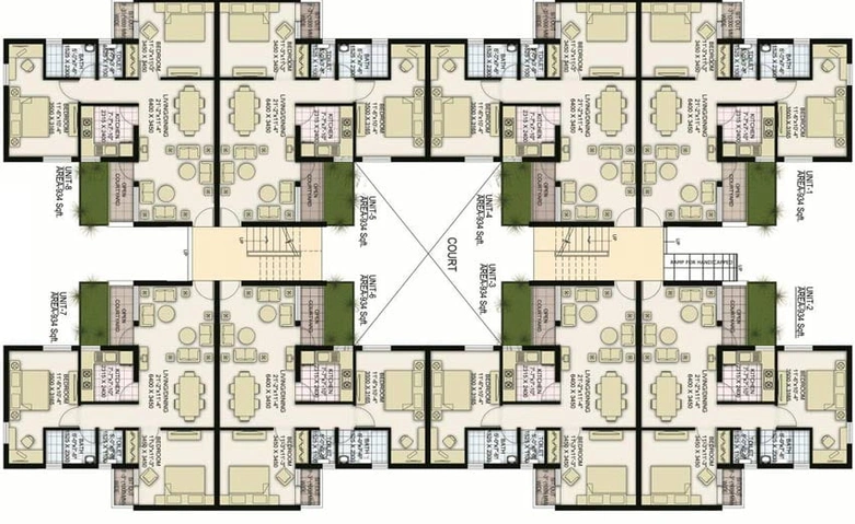 Floor Plan of Ansal Basera Enclave in Sushant Golf City, Lucknow - Image 4255