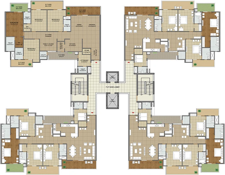 Floor Plan of Sushma Belleza in Zirakpur, Chandigarh - Image 46726
