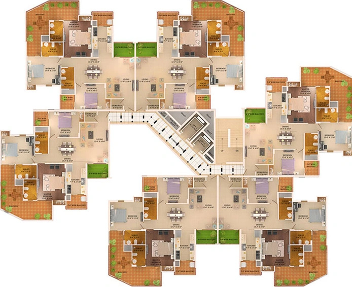 Floor Plan of Sushma Crescent in Zirakpur, Chandigarh - Image 46749