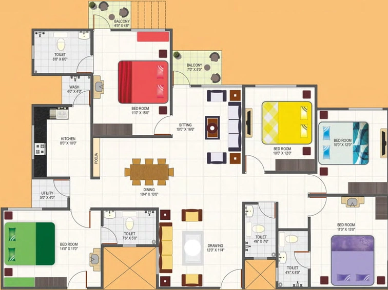 5 BHK Flat in IBD Kings Park in Bawadiya Kalan, Bhopal - Image 659100