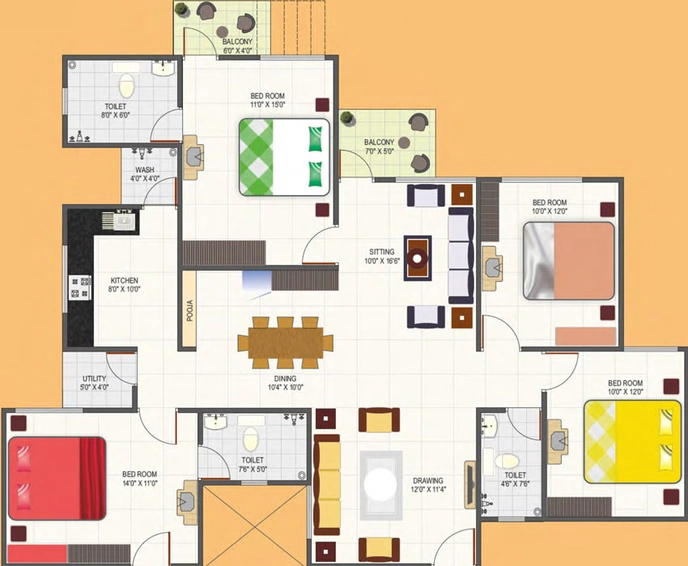 4 BHK Flat in IBD Kings Park in Bawadiya Kalan, Bhopal - Image 659099
