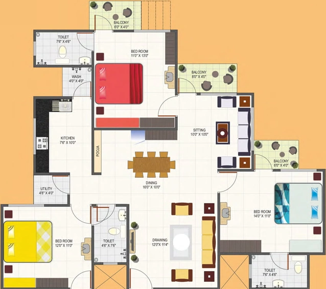 3 BHK Flat in IBD Kings Park in Bawadiya Kalan, Bhopal - Image 659098