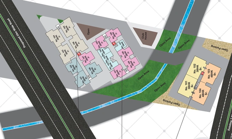 Master Plan of Landmark Sunrise Heights in Hoshangabad Road, Bhopal - Image 7817