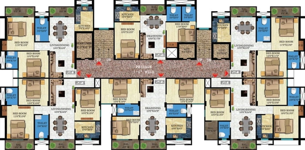Floor Plan of NK Palm Elegance in Pundag, Ranchi - Image 7725