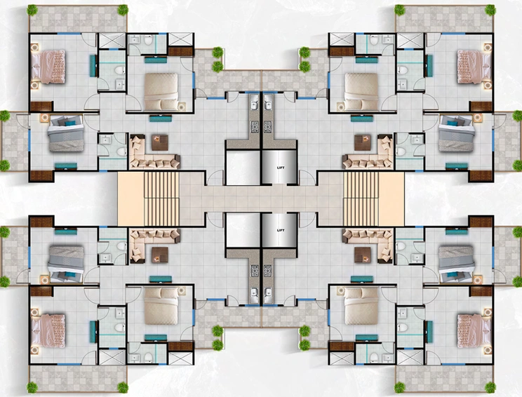 Floor Plan of YTT Life and Joy in Sultanpur Road, Lucknow - Image 5047