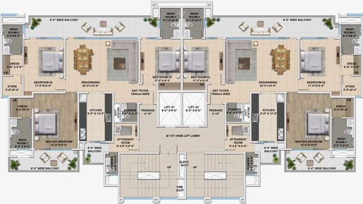 Floor Plan of Svastiga The Ananta Aspire in Zirakpur, Chandigarh - Image 46764
