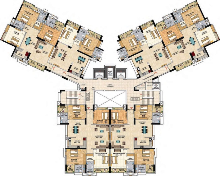 Floor Plan of Chandra Panorama in Sushant Golf City, Lucknow - Image 5058