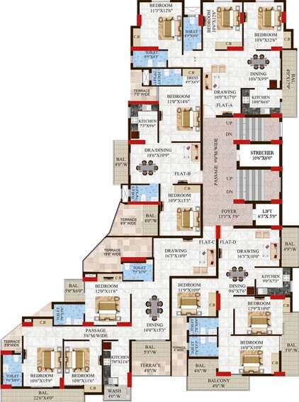 Floor Plan of NK Oak Pioneer in Argora, Ranchi - Image 5693
