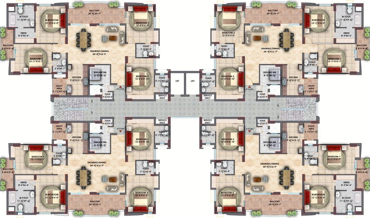 Floor Plan of Eiffel Vivassa Estate in Sultanpur Road, Lucknow - Image 48746
