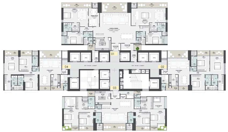 Floor Plan of Sugee Marina Bay in Worli, Mumbai - Image 13828