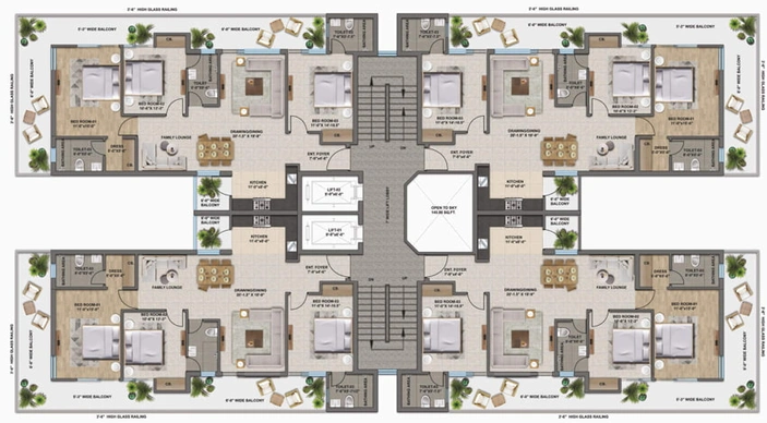 Floor Plan of Urban The Zirk in Zirakpur, Chandigarh - Image 56704