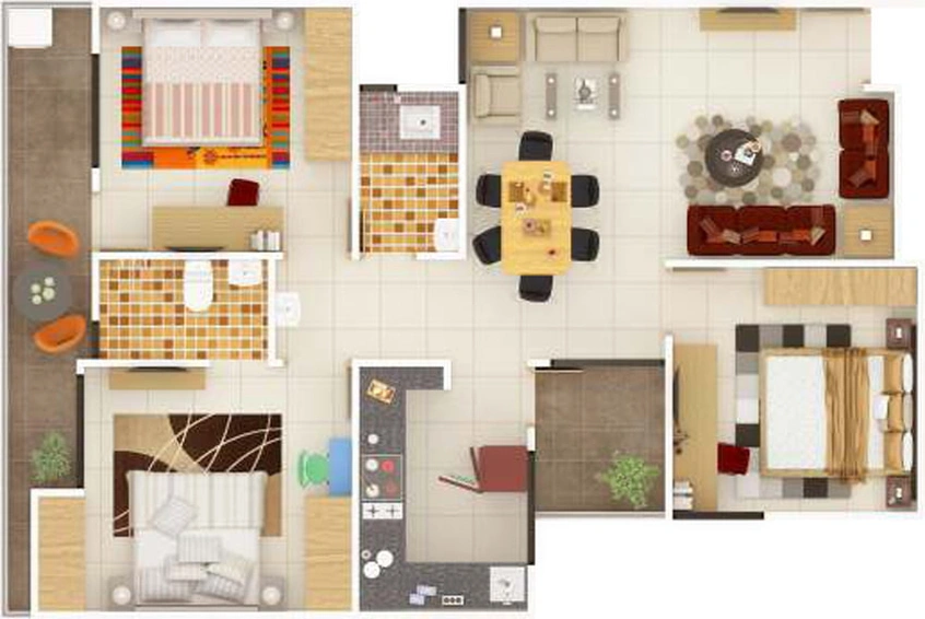 3 BHK Flat in Draupadi Shivlok Heights in Khajuri kalan, Bhopal - Image 370658