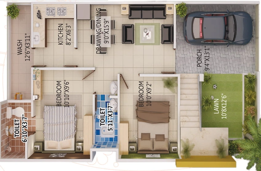 2 BHK House/Villa in Draupadi Shivlok Greens in Khajuri kalan, Bhopal - Image 370620
