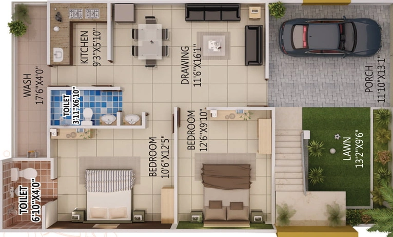 2 BHK House/Villa in Draupadi Shivlok Greens in Khajuri kalan, Bhopal - Image 370621