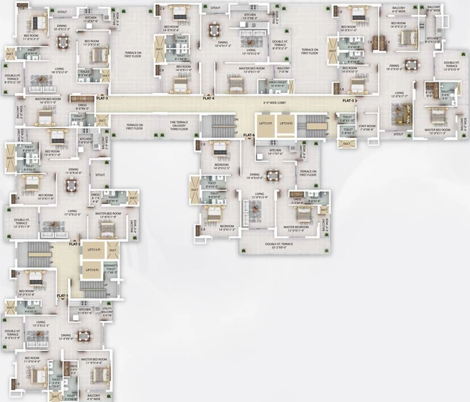 Floor Plan of Prarthana Eco Exotica in Bariatu, Ranchi - Image 8704