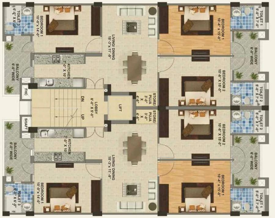 Floor Plan of Harmony Imperial Apartments in Zirakpur, Chandigarh - Image 56742