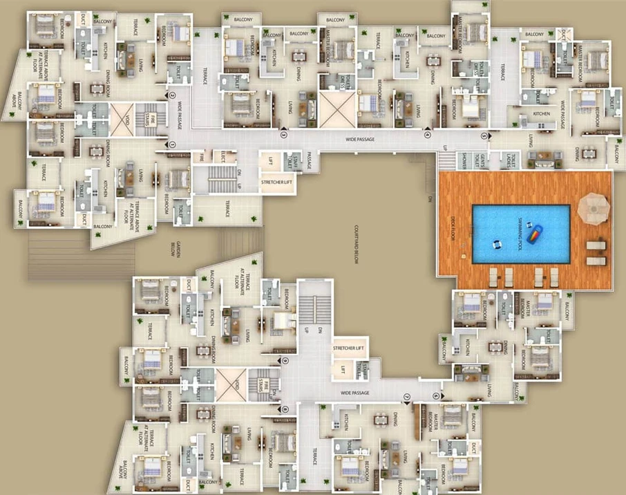 Floor Plan of Prarthana Ecoville in Bariatu, Ranchi - Image 47486