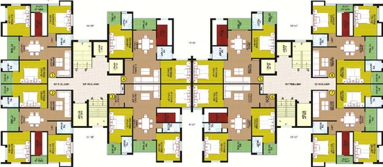 Floor Plan of Aryan Jagannath Gardens in Pundag, Ranchi - Image 5721