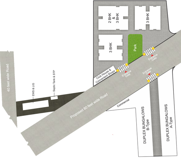 Master Plan of Century Heights in Hoshangabad Road, Bhopal - Image 7825