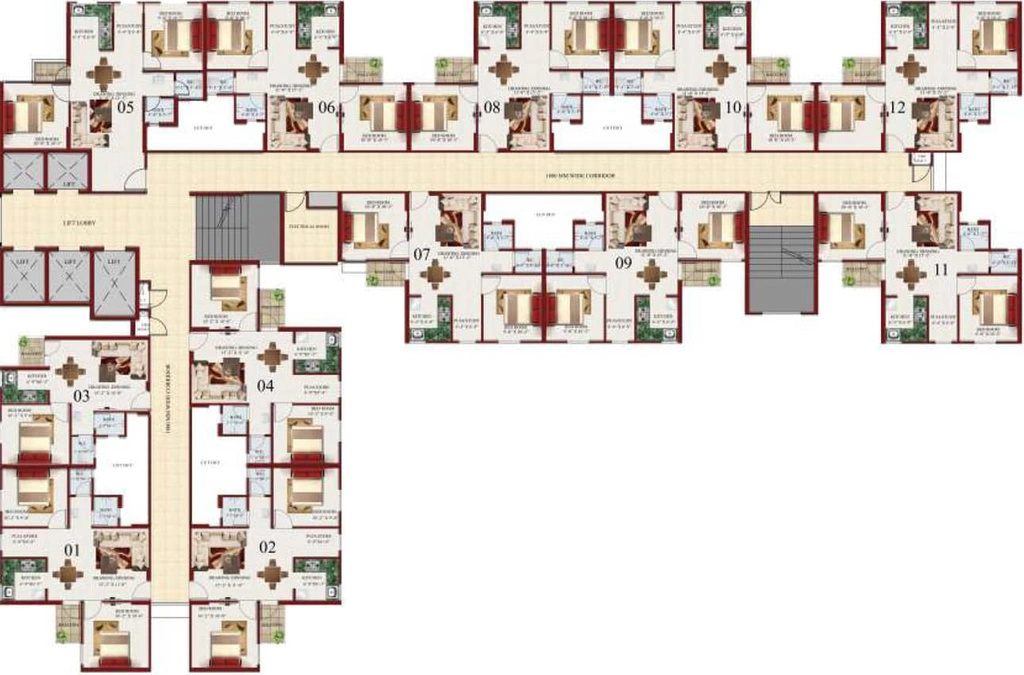 Floor Plan of Assotech Hills Sector 1 in Morabadi, Ranchi - Image 15747